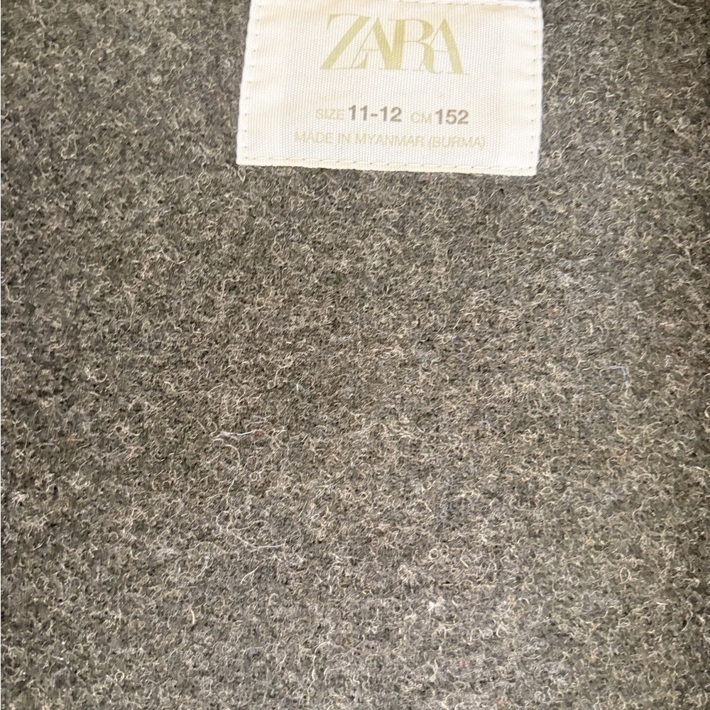 Zara Kids Plaid Wool Blend Shaket- Gray and Black - Picture 8 of 8